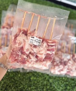 หมูสามชั้นเสียบไม้ HS (แพ้ค 5 ไม้)